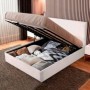Pack Cama Estofada c/ Sistema Elevatório Camilla (Branca) + Colchão Premium 17hr (190x140cm)
