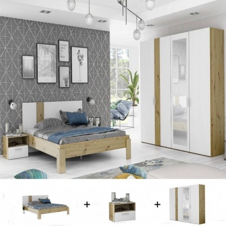 Pack Quarto Completo Heliodor c/ Roupeiro (200x160cm)